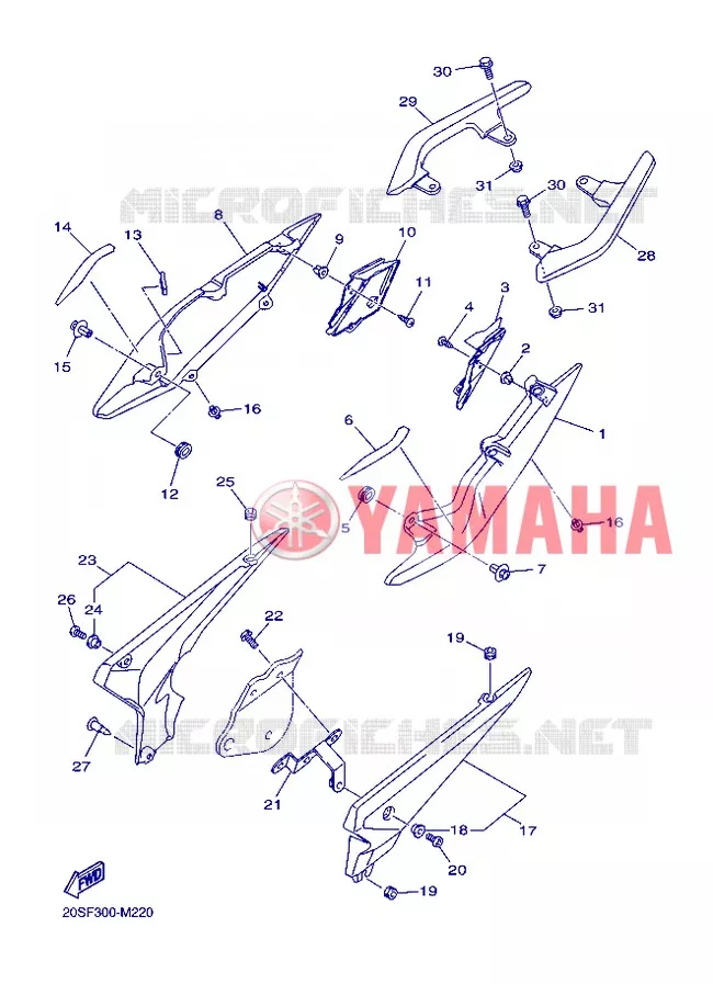 COUVERCLE LATERAL Yamaha MOTO 600 2013 XJ6 ABS  XJ6NA