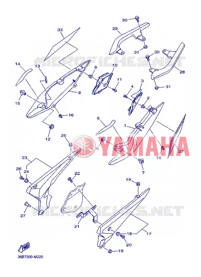 COUVERCLE LATERAL Yamaha MOTO 600 2013 XJ6 ABS  XJ6NA