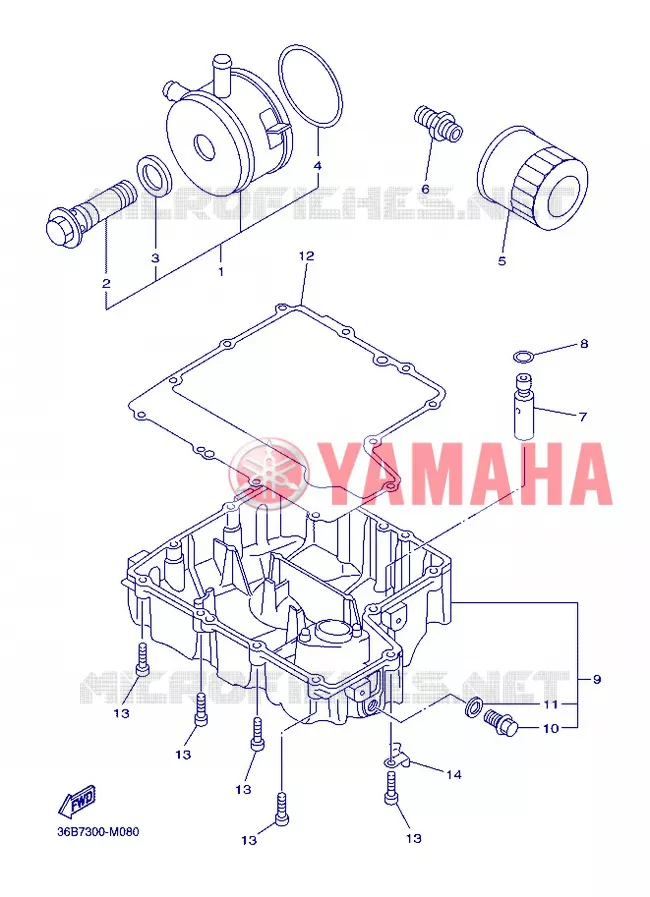 FILTRE A HUILE Yamaha MOTO 600 2013 XJ6 ABS  XJ6NA