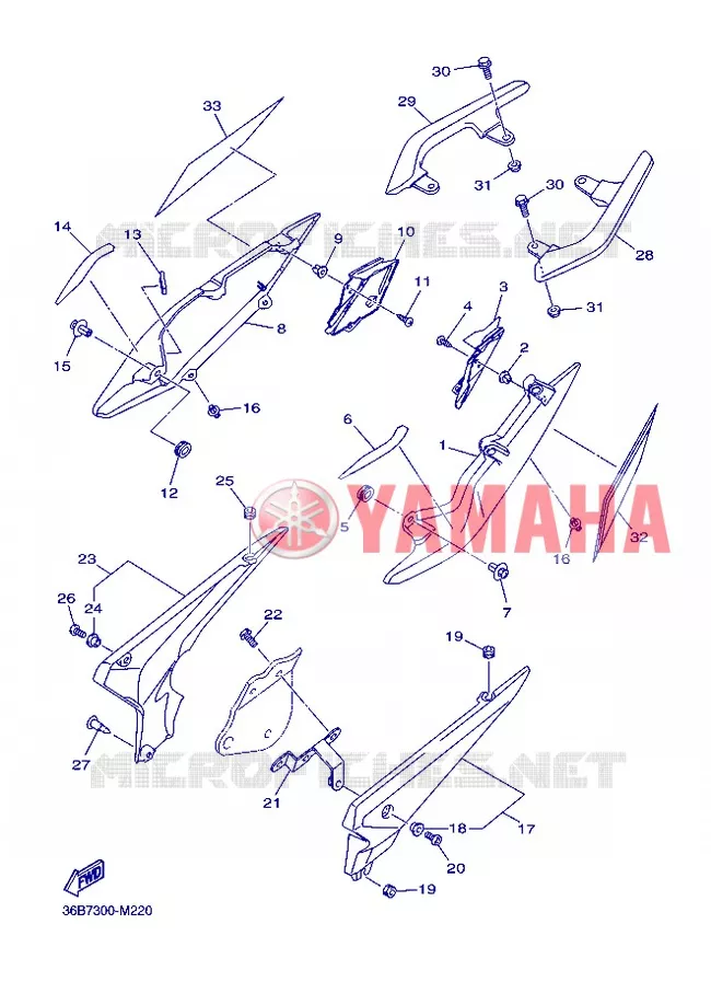 COUVERCLE LATERAL Yamaha MOTO 600 2013 XJ6 ABS  XJ6NA