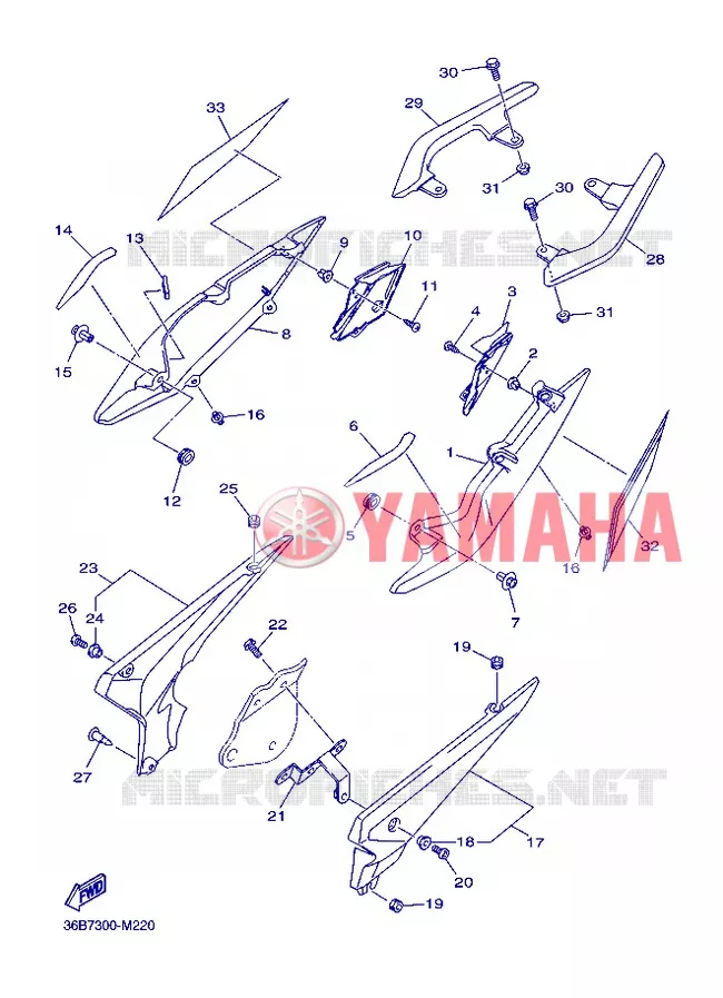 COUVERCLE LATERAL Yamaha MOTO 600 2013 XJ6 ABS  XJ6NA