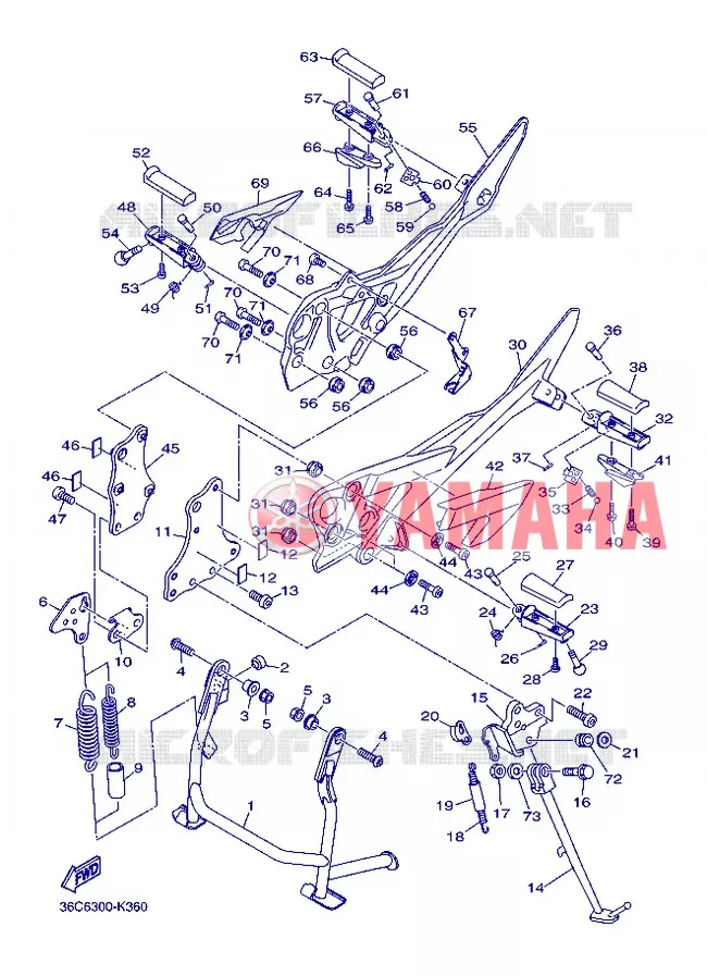SUPPORT / REPOSE PIEDS Yamaha MOTO 600 2013 XJ6  XJ6S