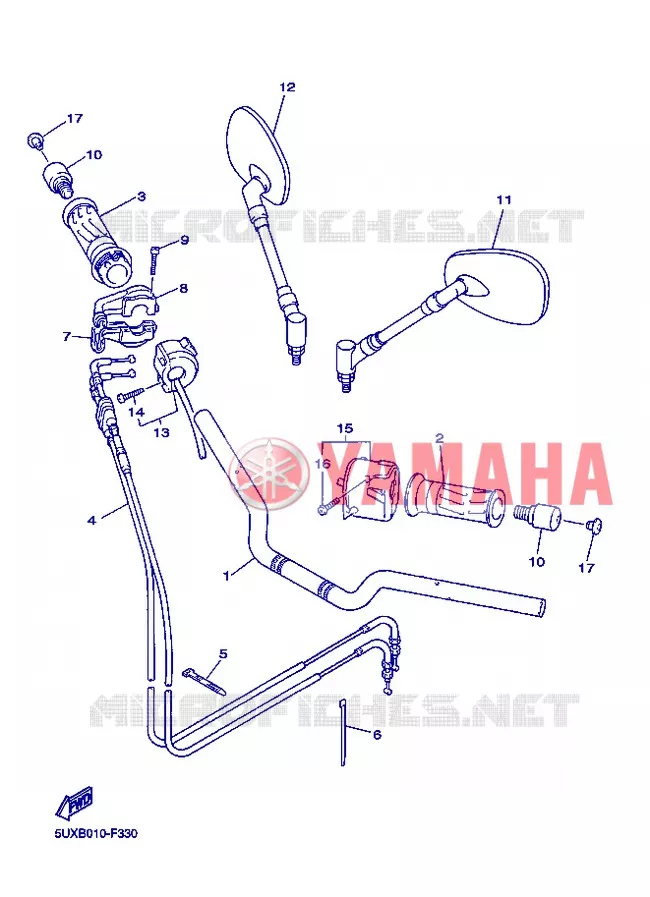 GUIDON ET CABLES Yamaha MOTO 1300 2013 XJR  XJR1300