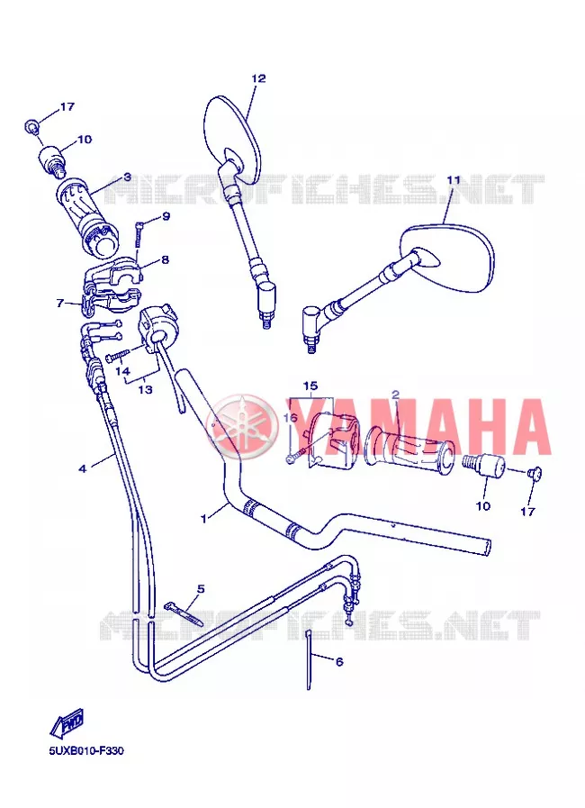 GUIDON ET CABLES Yamaha MOTO 1300 2013 XJR  XJR1300