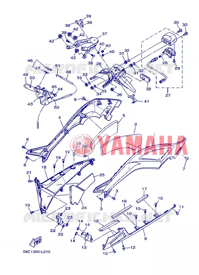COUVERCLE LATERAL 2 Yamaha SCOOTER 530 2013 TMAX  XP500
