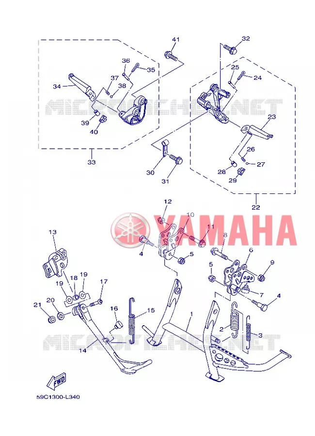 SUPPORT / REPOSE PIEDS Yamaha SCOOTER 530 2013 TMAX  XP500