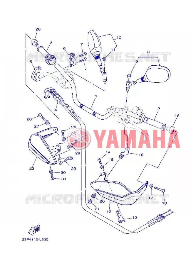 GUIDON ET CABLES Yamaha MOTO 1200 2013 XTZ SUPER TENERE  XT1200Z
