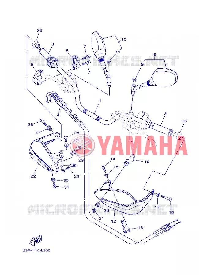GUIDON ET CABLES Yamaha MOTO 1200 2013 XTZ SUPER TENERE  XT1200Z