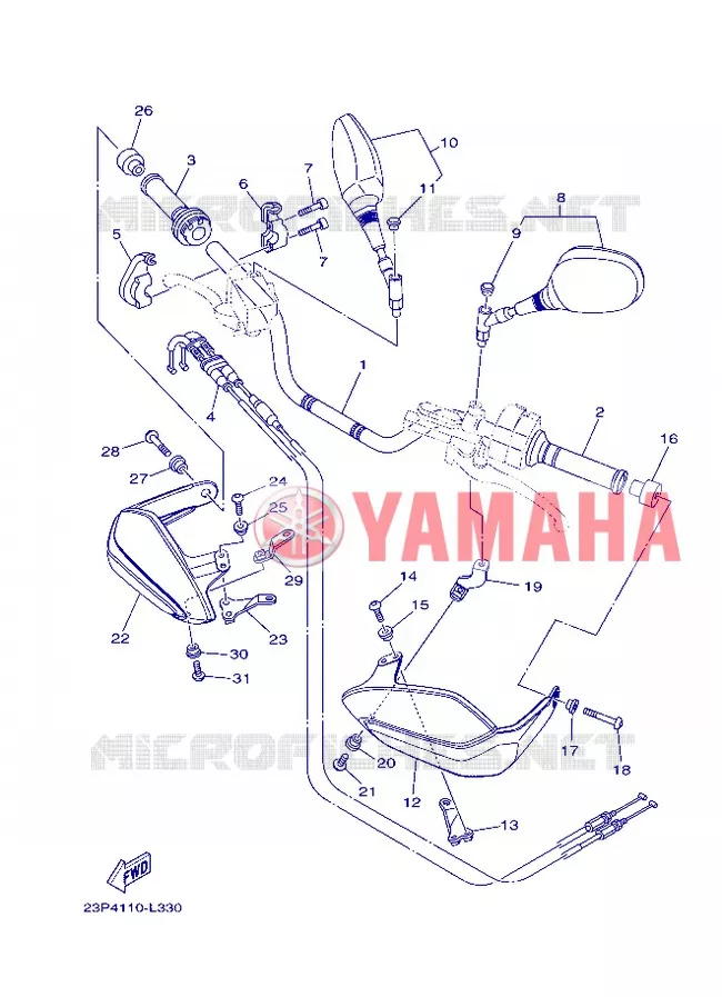 GUIDON ET CABLES Yamaha MOTO 1200 2013 XTZ SUPER TENERE  XT1200Z