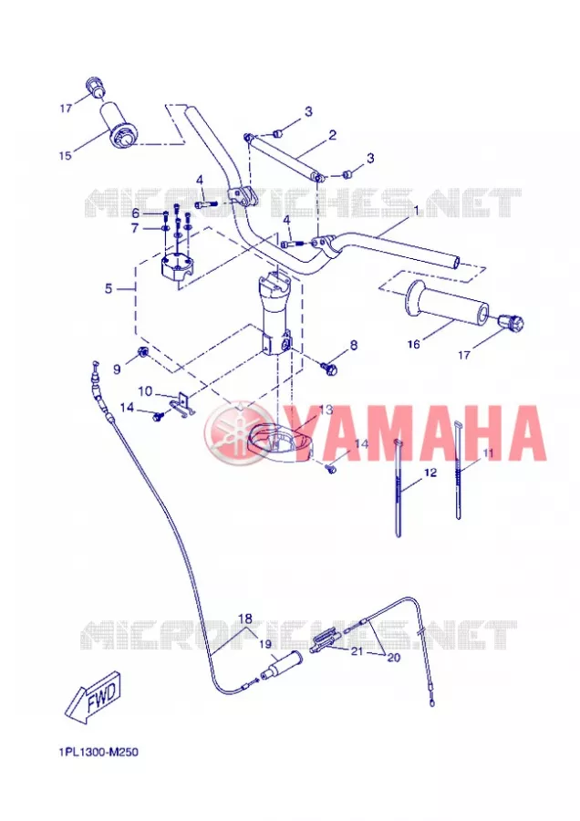 GUIDON ET CABLES Yamaha SCOOTER 50 2013 NITRO NAKED  NS50N