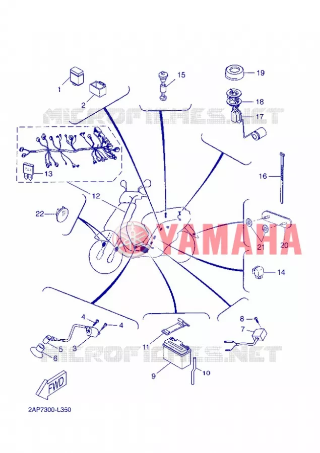 PARTIE ELECTRIQUE 2 Yamaha SCOOTER 50 2013 NEOS  YN50