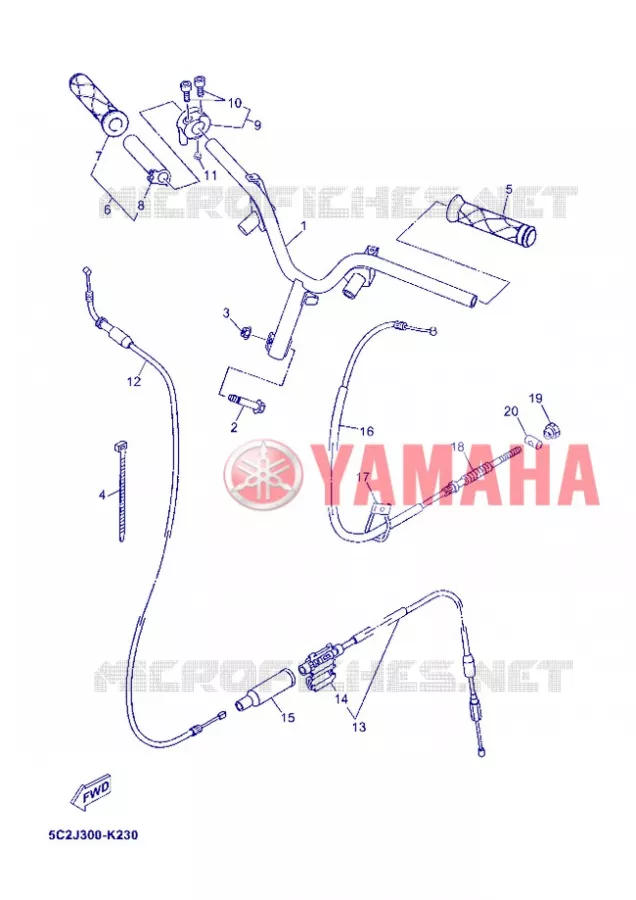 GUIDON ET CABLES Yamaha SCOOTER 50 2013 NEOS  YN50