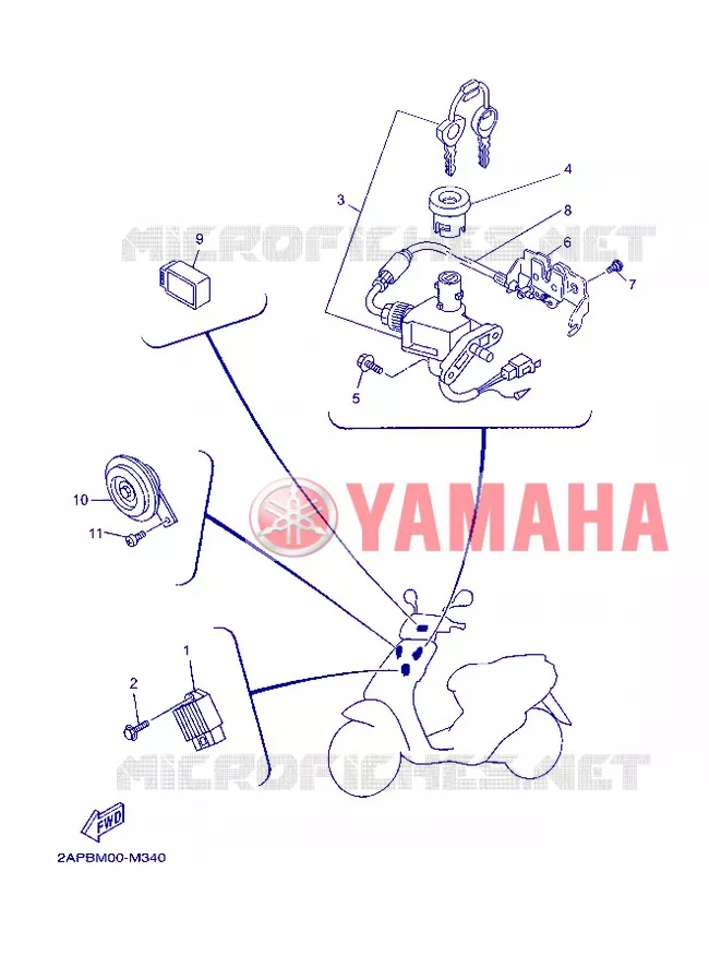 PARTIE ELECTRIQUE 1 Yamaha SCOOTER 50 2013 NEOS  YN50