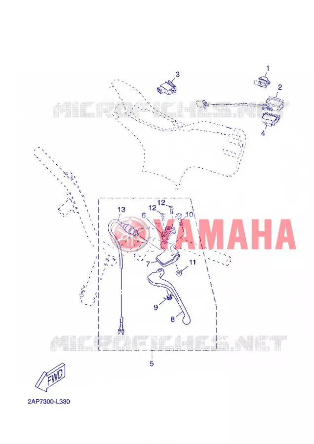 COMMODO / LEVIER Yamaha SCOOTER 50 2013 NEOS 4T  YN50F