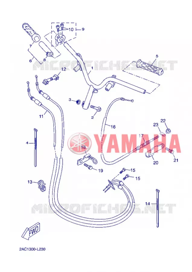GUIDON ET CABLES Yamaha SCOOTER 50 2013 NEOS 4T  YN50F