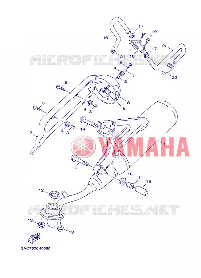 ECHAPPEMENT Yamaha SCOOTER 50 2013 OVETTO 4T  YN50F