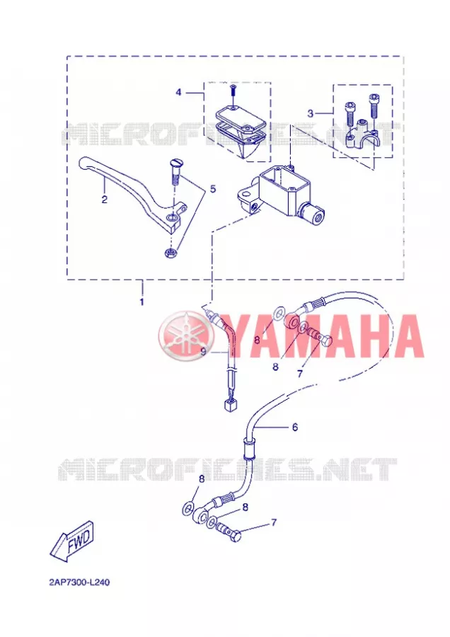 MAITRE CYLINDRE DE FREIN AVANT Yamaha SCOOTER 50 2013 OVETTO 4T  YN50F