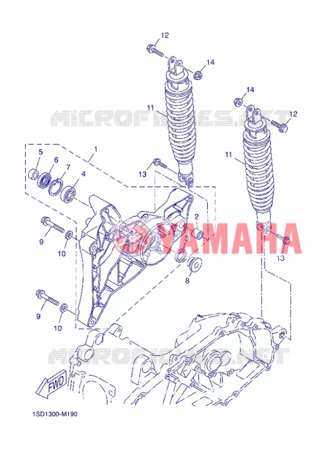 BRAS OSCILLANT / AMORTISSEUR Yamaha SCOOTER 400 2013 XMAX  YP400R
