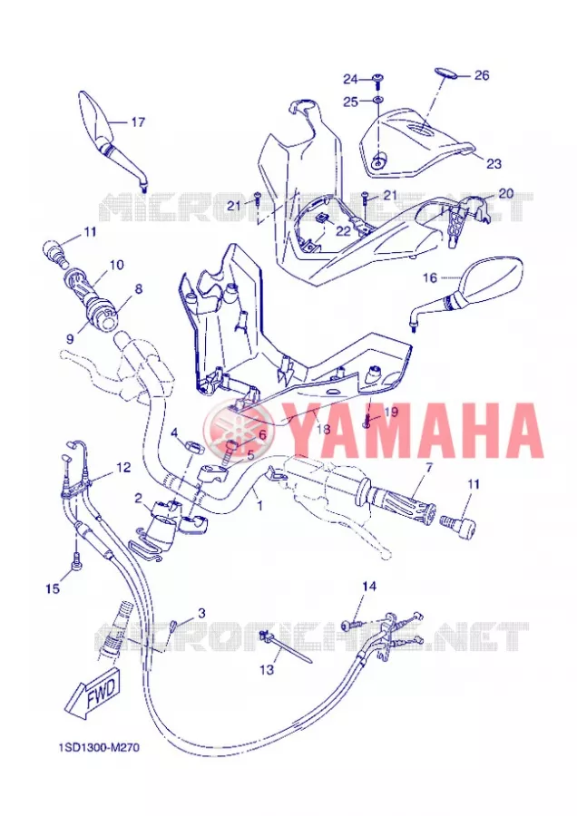 GUIDON ET CABLES Yamaha SCOOTER 400 2013 XMAX  YP400R