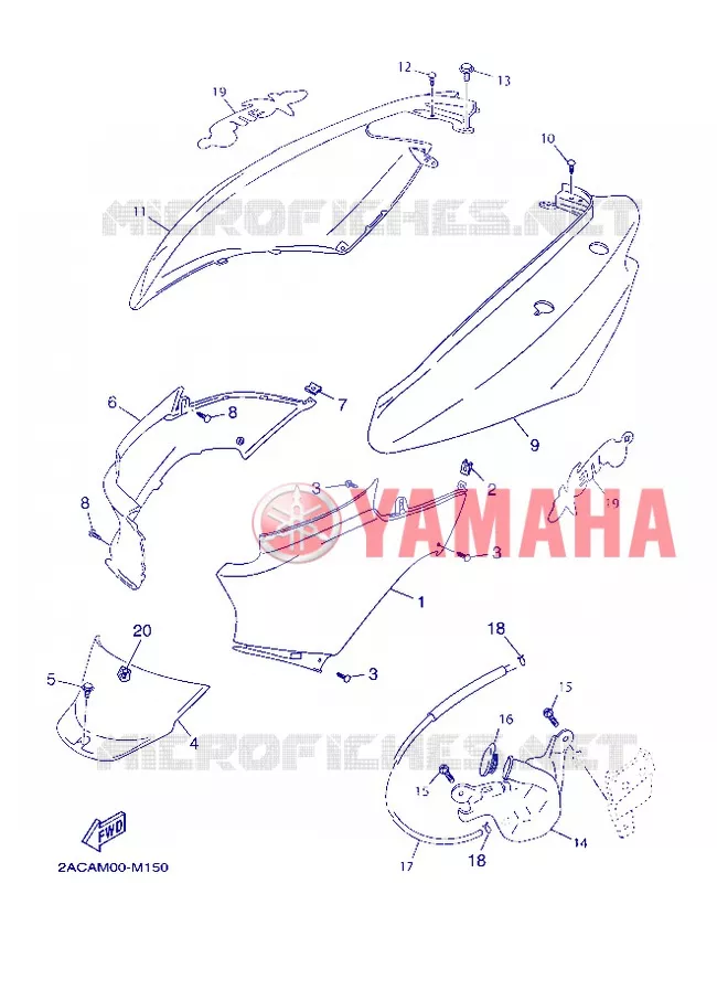 COUVERCLE LATERAL Yamaha SCOOTER 50 2013 OVETTO 4T UBS  YN50FU
