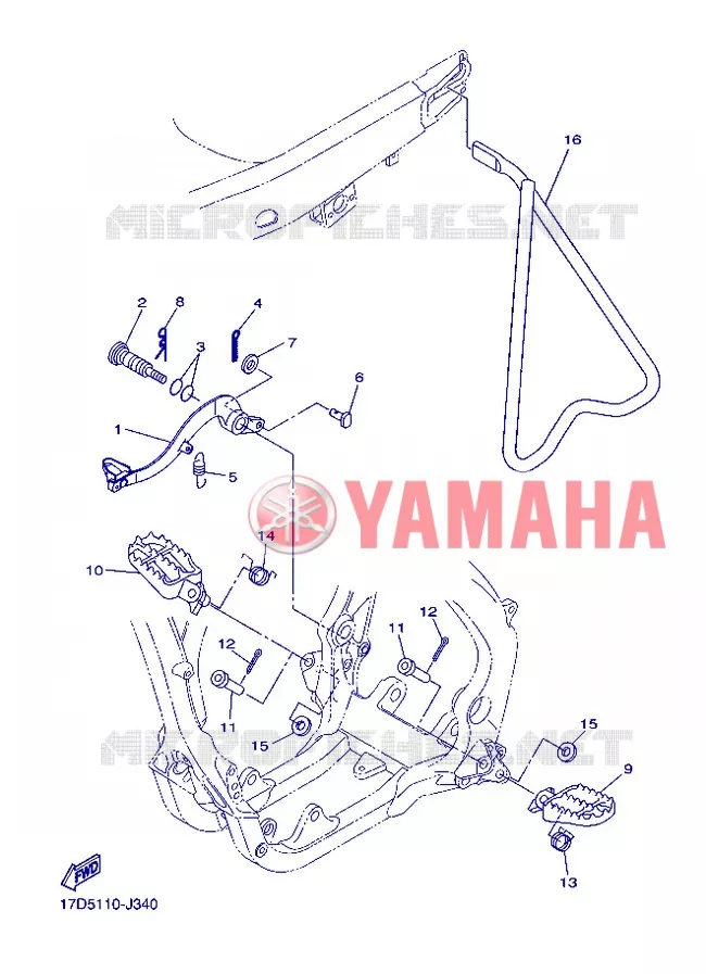 SUPPORT / REPOSE PIEDS Yamaha MOTO 250 2013 YZF  YZ250F