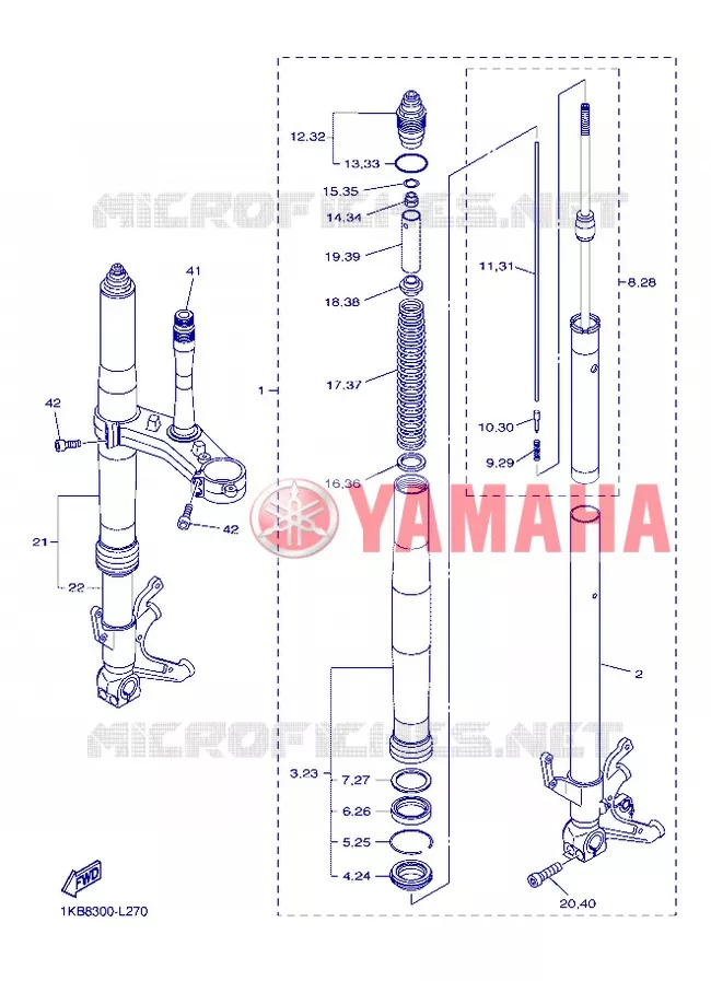 FOURCHE Yamaha MOTO 1000 2013 R1  YZF-R1