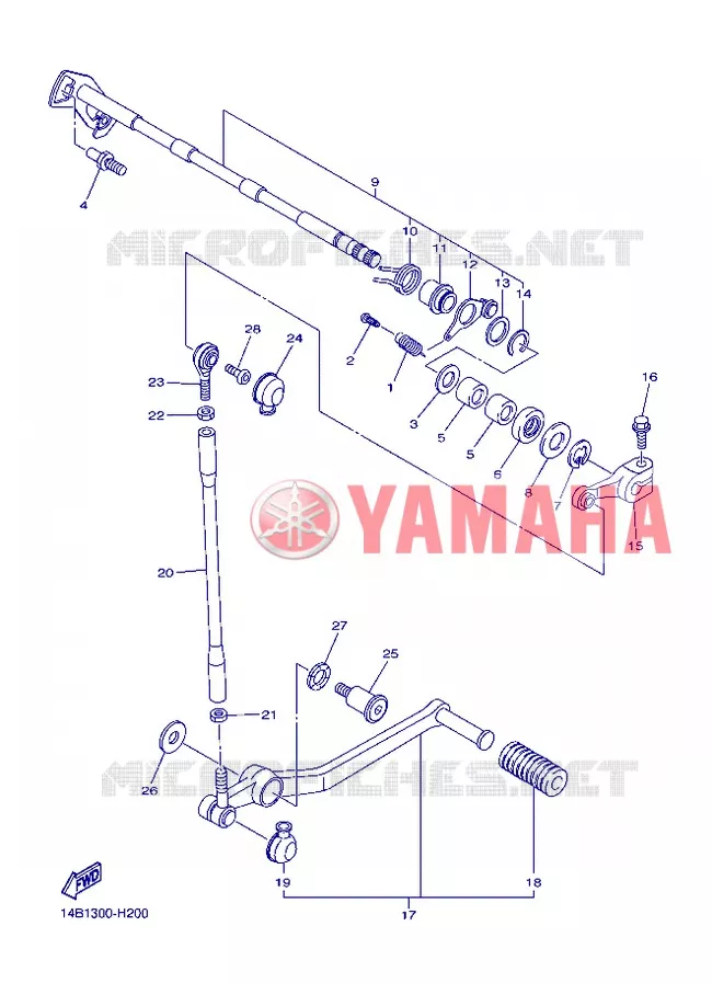 AXE DE SELECTEUR / PEDALE Yamaha MOTO 1000 2013 R1  YZF-R1