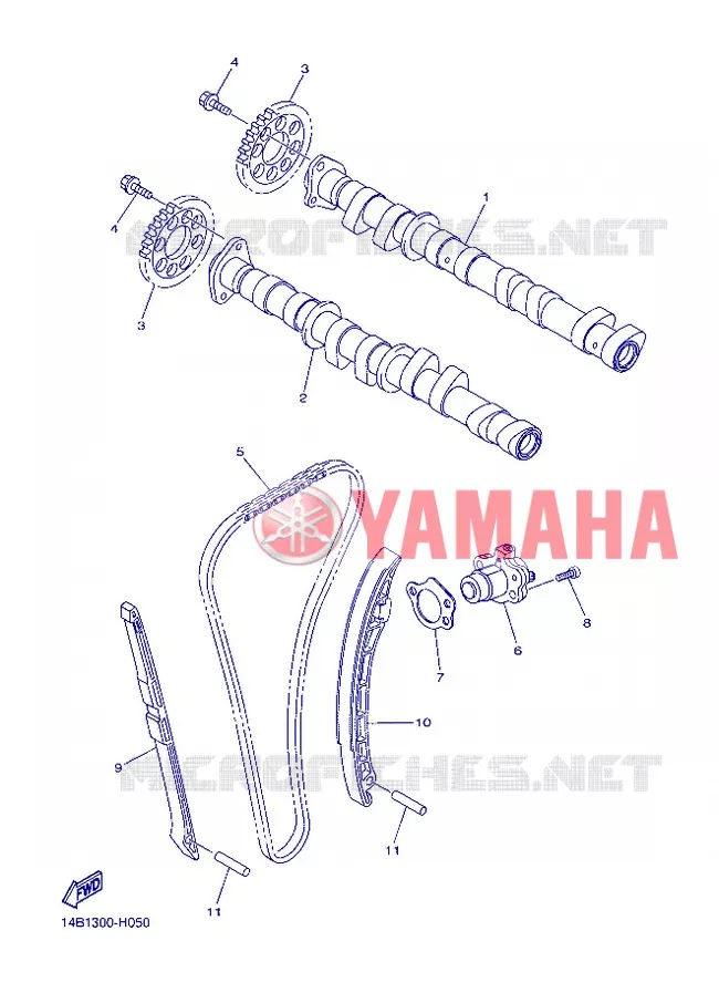 ARBRE A CAMES / CHAINE DE DISTRIBUTION Yamaha MOTO 1000 2013 R1  YZF-R1