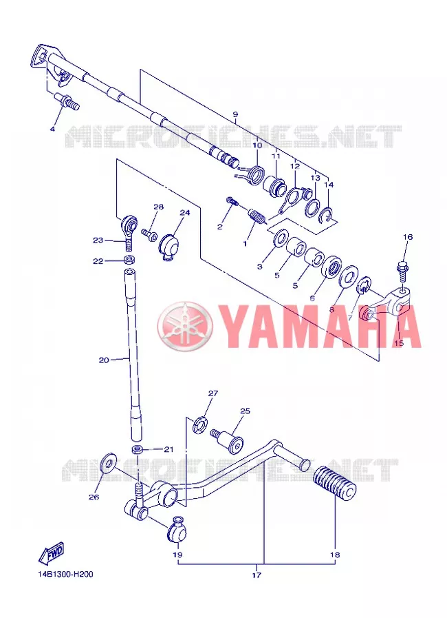 AXE DE SELECTEUR / PEDALE Yamaha MOTO 1000 2013 R1  YZF-R1