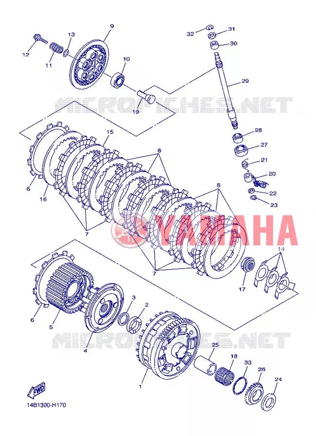 EMBRAYAGE DE DEMARREUR Yamaha MOTO 1000 2013 R1  YZF-R1