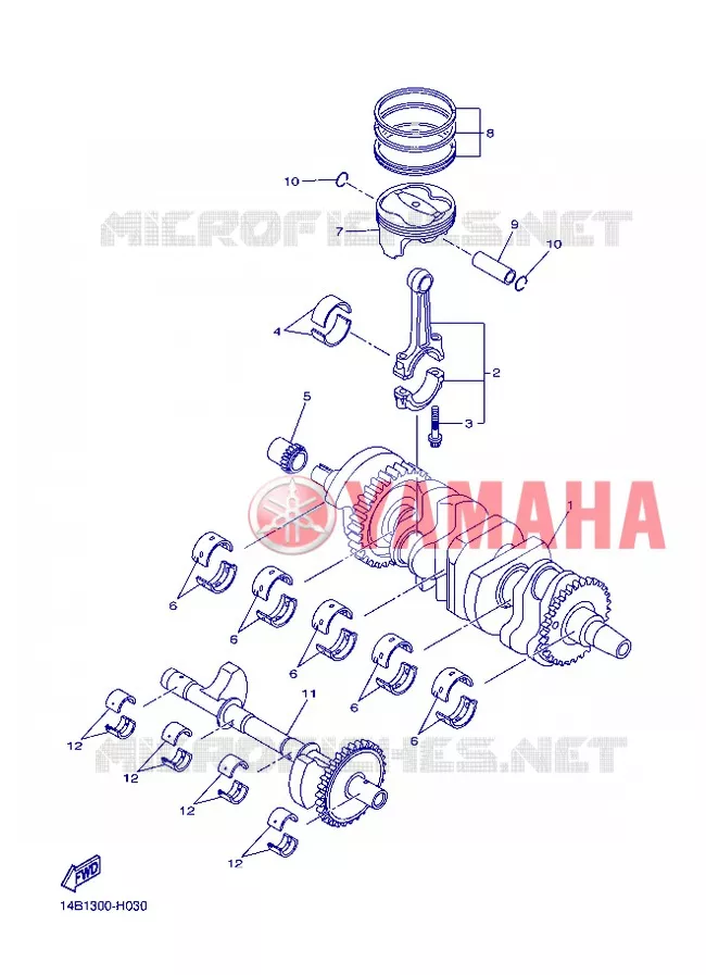 VILEBREQUIN / PISTON Yamaha MOTO 1000 2013 R1  YZF-R1