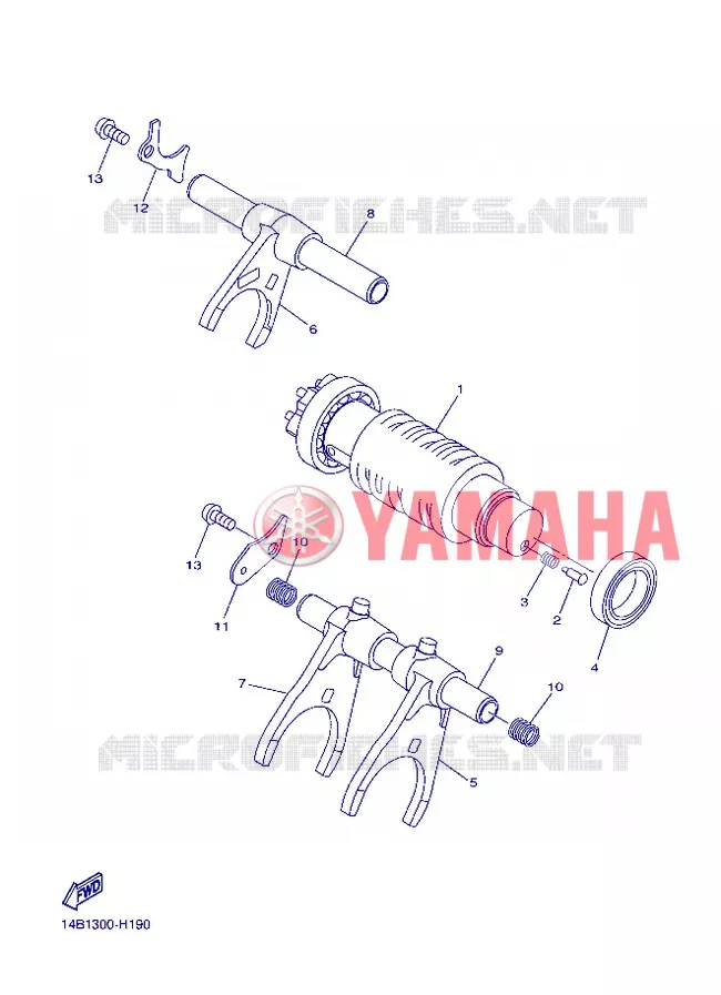 BARILLET DE SELECTION / FOURCHETTES Yamaha MOTO 1000 2013 R1  YZF-R1