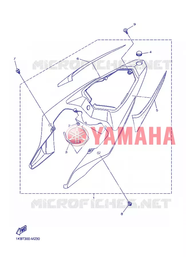 COUVERCLE LATERAL Yamaha MOTO 1000 2013 R1  YZF-R1
