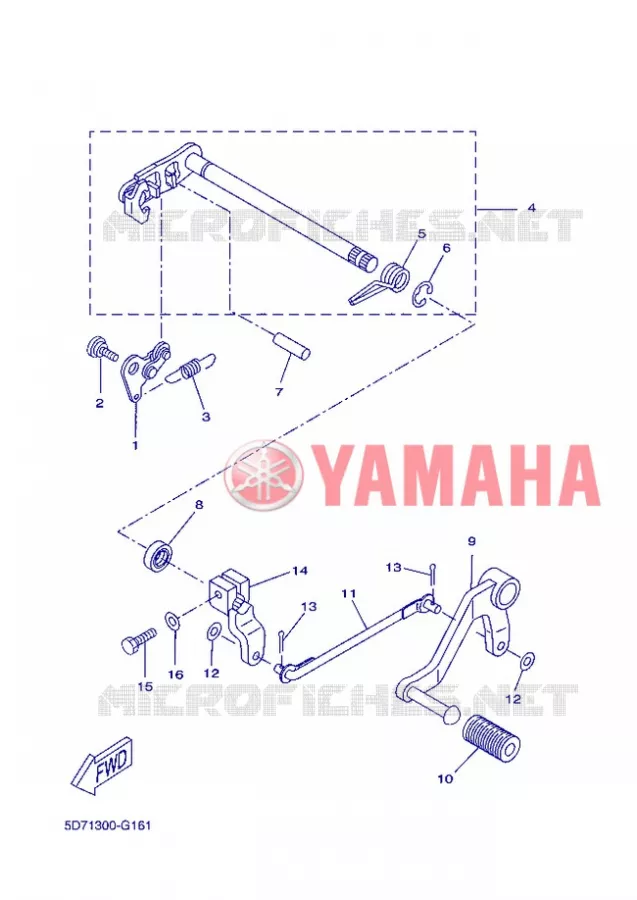 AXE DE SELECTEUR / PEDALE Yamaha MOTO 125 2013 R125  YZF-R125