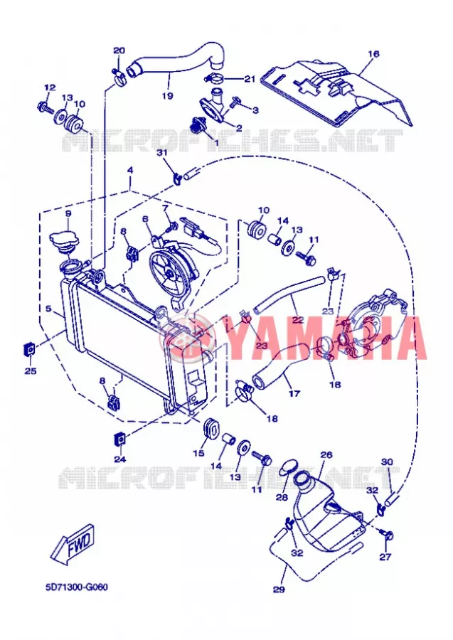 RADIATEUR / DURITES Yamaha MOTO 125 2013 R125  YZF-R125