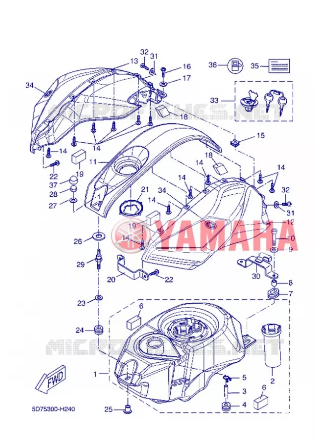 RESERVOIR A ESSENCE Yamaha MOTO 125 2013 R125  YZF-R125