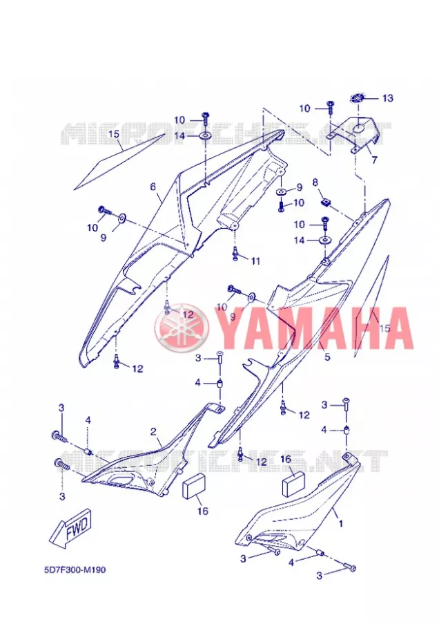 COUVERCLE LATERAL Yamaha MOTO 125 2013 R125  YZF-R125