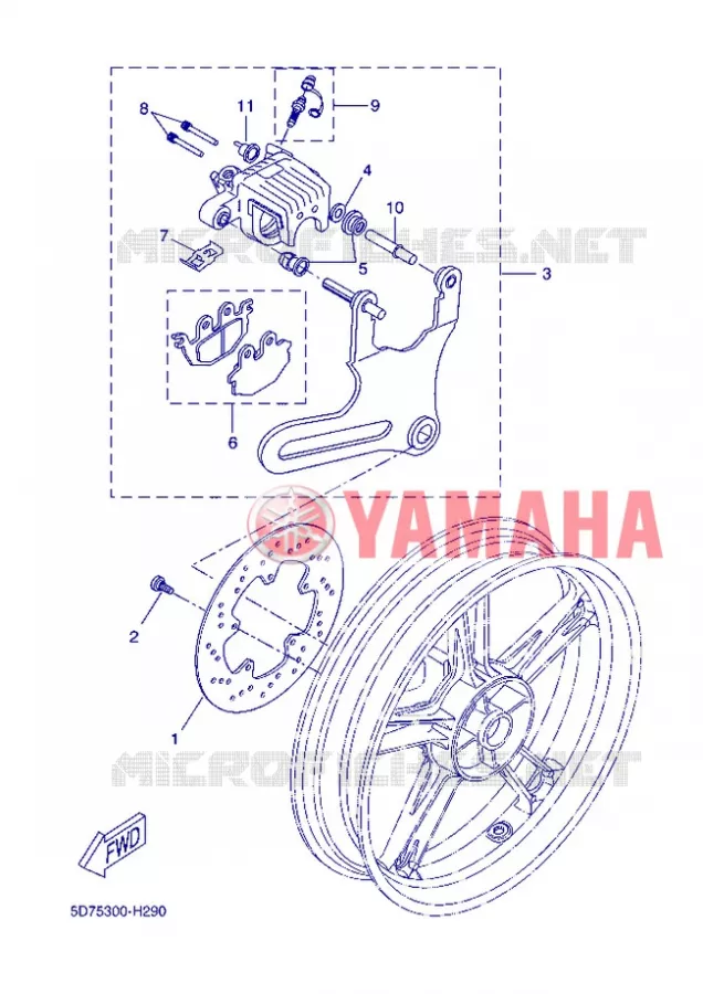 ETRIER DE FREIN ARRIERE Yamaha MOTO 125 2013 R125  YZF-R125