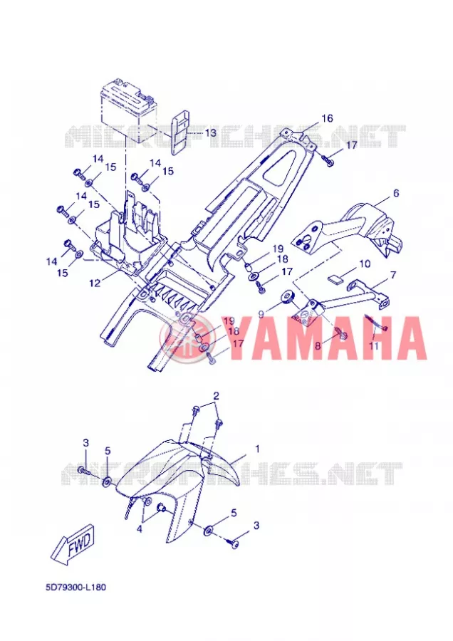 GARDE BOUE Yamaha MOTO 125 2013 R125  YZF-R125