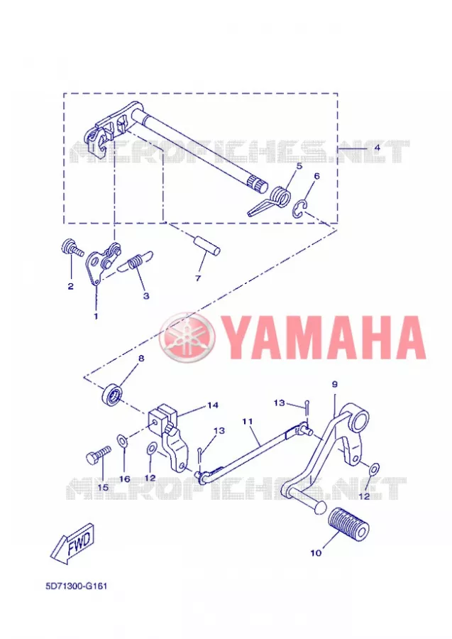 AXE DE SELECTEUR / PEDALE Yamaha MOTO 125 2013 R125  YZF-R125