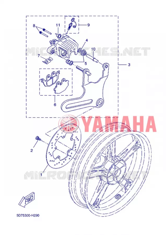 ETRIER DE FREIN ARRIERE Yamaha MOTO 125 2013 R125  YZF-R125
