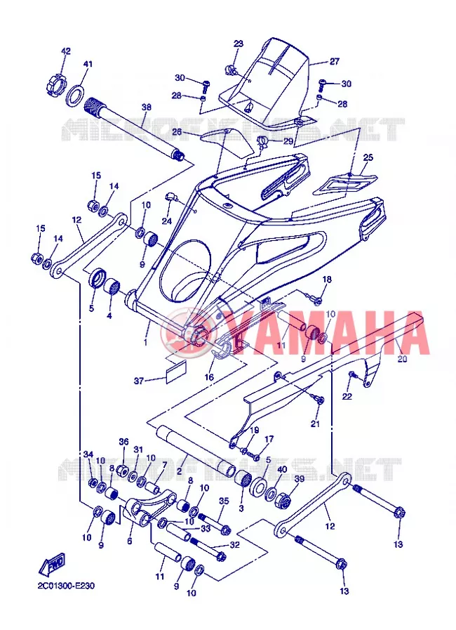 BRAS ARRIERE Yamaha MOTO 600 2013 R6  YZF-R6