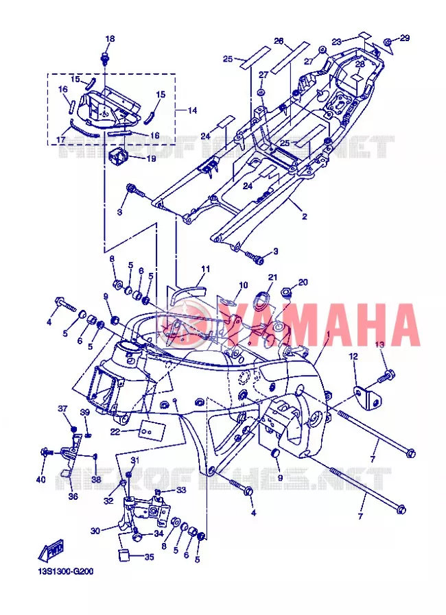 CADRE Yamaha MOTO 600 2013 R6  YZF-R6