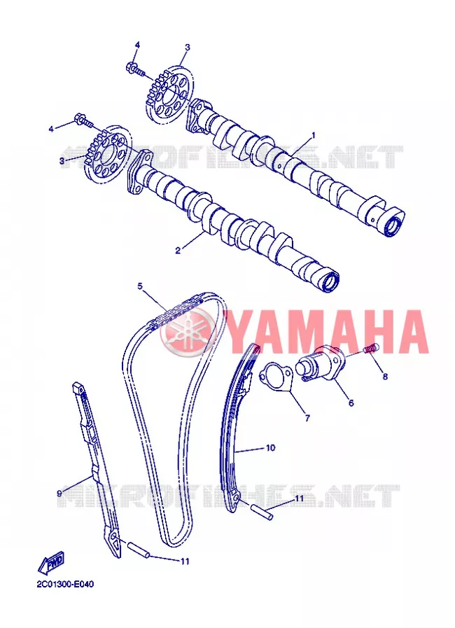 ARBRE A CAMES / CHAINE DE DISTRIBUTION Yamaha MOTO 600 2013 R6  YZF-R6