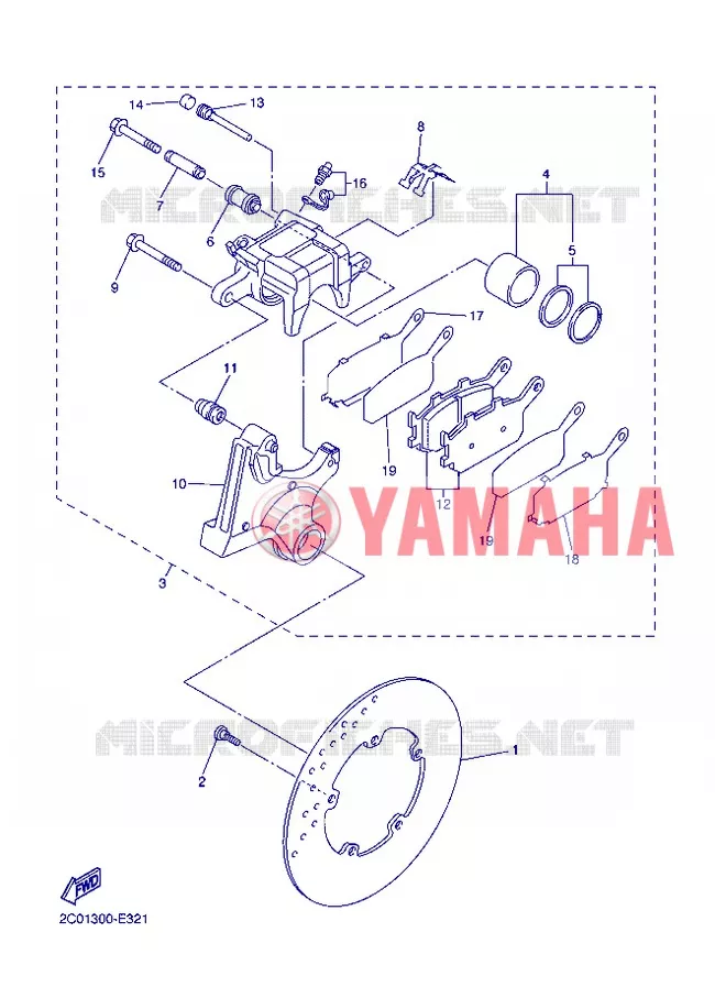 ETRIER DE FREIN ARRIERE Yamaha MOTO 600 2013 R6  YZF-R6