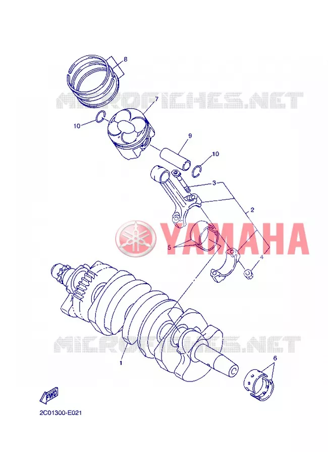 VILEBREQUIN / PISTON Yamaha MOTO 600 2013 R6  YZF-R6