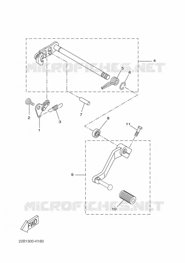 AXE DE SELECTEUR / PEDALE Yamaha MOTO 125 2011 WR-R  WR125R
