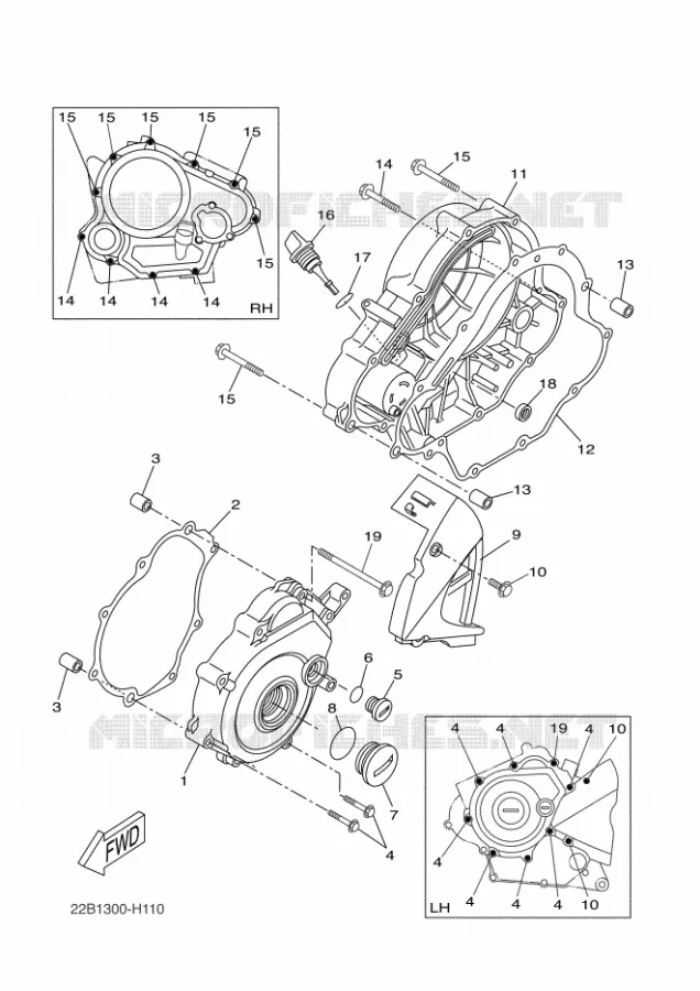 CARTER - MOTEUR 1 Yamaha MOTO 125 2011 WR-R  WR125R