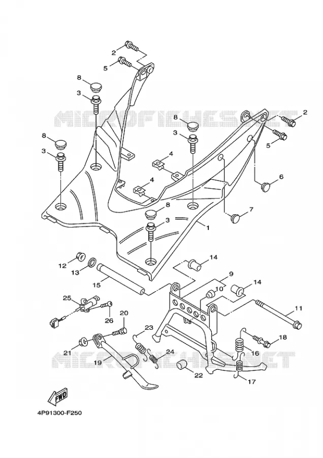 SUPPORT / REPOSE PIEDS Yamaha SCOOTER 125 2011 CYGNUS  XC125