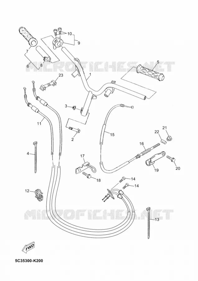GUIDON ET CABLES Yamaha SCOOTER 50 2011 NEOS 4T  YN50FNEO'S